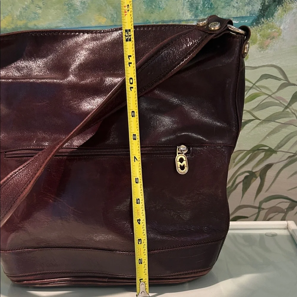 Vintage Marino Orlandi Large Rich Brown Leather Shoulder/Bucket Bag